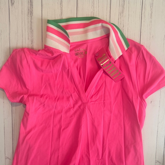 Lilly Pulitzer Pink polo Dress with Striped Collar - Picture 2 of 11